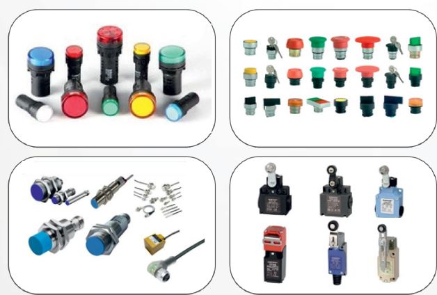 Control Panel Accessories — Push Buttons Terminals Sensors Tower Lights